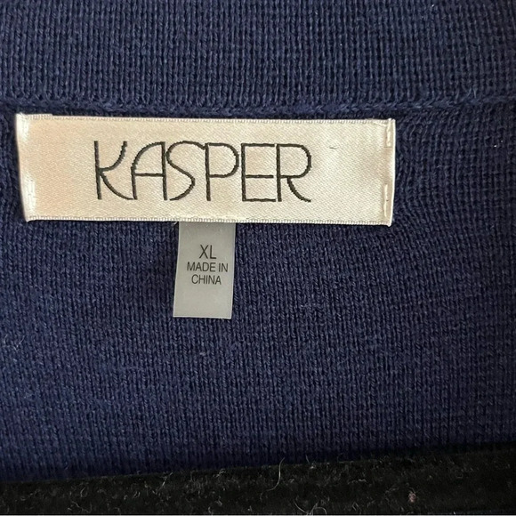 Kasper timeless navy and white striped cardigan size XL - Picture 7 of 8